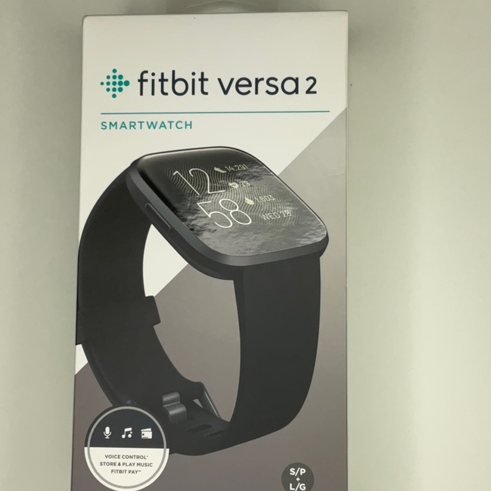 Brand new Fitbit Versa 2 smart watch black small & large box never opened!